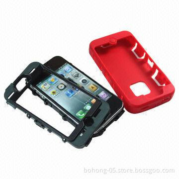 PC and Silicone Cases for iPhone 4S, Paragraph C Robot, Various Colors Available